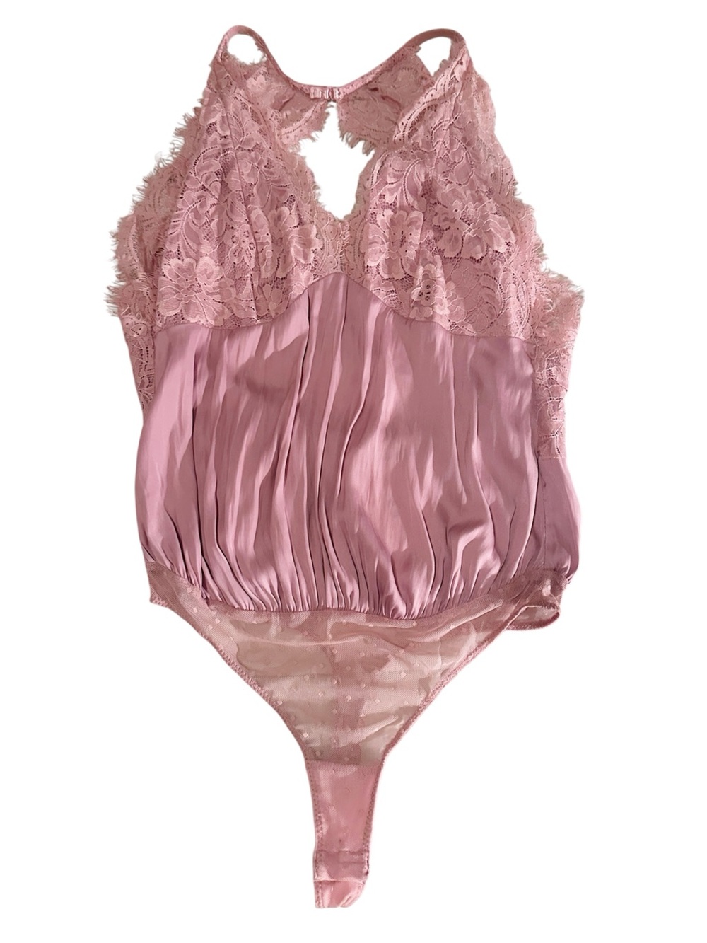 FP Free People Intimately Melrose Lace Bodysuit Blush Pink Small